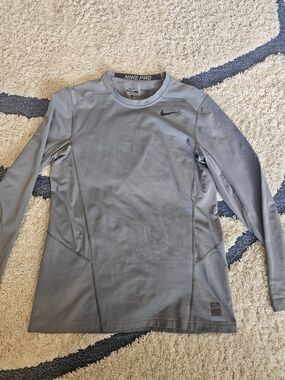 Nike Gray Long Sleeve Pro Dri-Fit Training Top